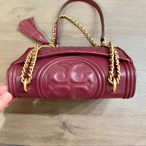 Tory Burch Fleming Garnet Convertible Shoulder Bag - Picture 13 of 16